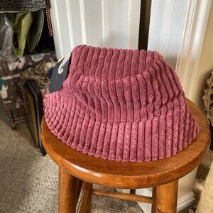 Apana Chunky Cord Bucket Hat In Burgundy - One Size - NWT